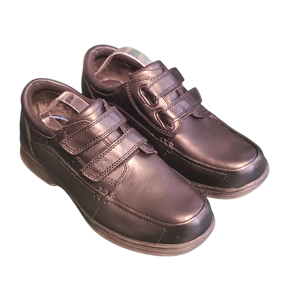 Dr Scholls Comfort Shoes Size 9.5 Wide Black Leather Hook and Loop Dual Straps